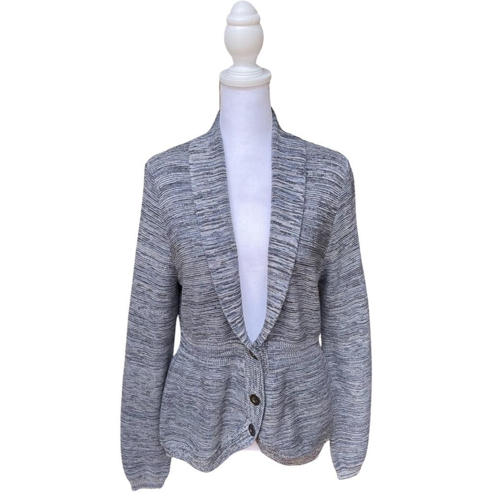 NWT Croft and Barrow Cotton/Acrylic Mix Cardigan Blue/Gray Size Medium